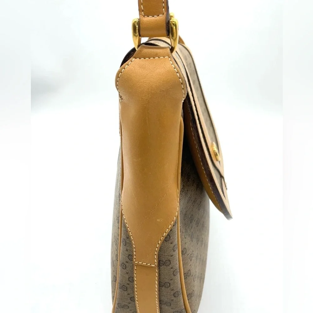 Auth Gucci Micro GG PVC Leather Beige / Brown Shoulder Bag - Picture 6 of 16